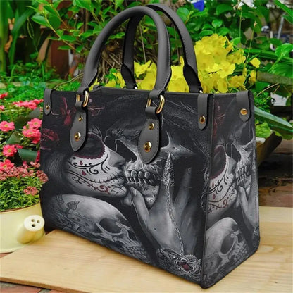 Purple Skull Leather Bag Handbag Purse for Women Fashion Small Casual Tote Luxury Shoulder Messenger Bolsa Female Top-handle Sac