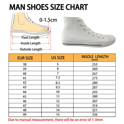 INSTANTARTS High Top Men's Shoes Tribal Skull Design Comfortable White Sole Shoes Gothic Day Of The Dead Skull Canvas Sneaker