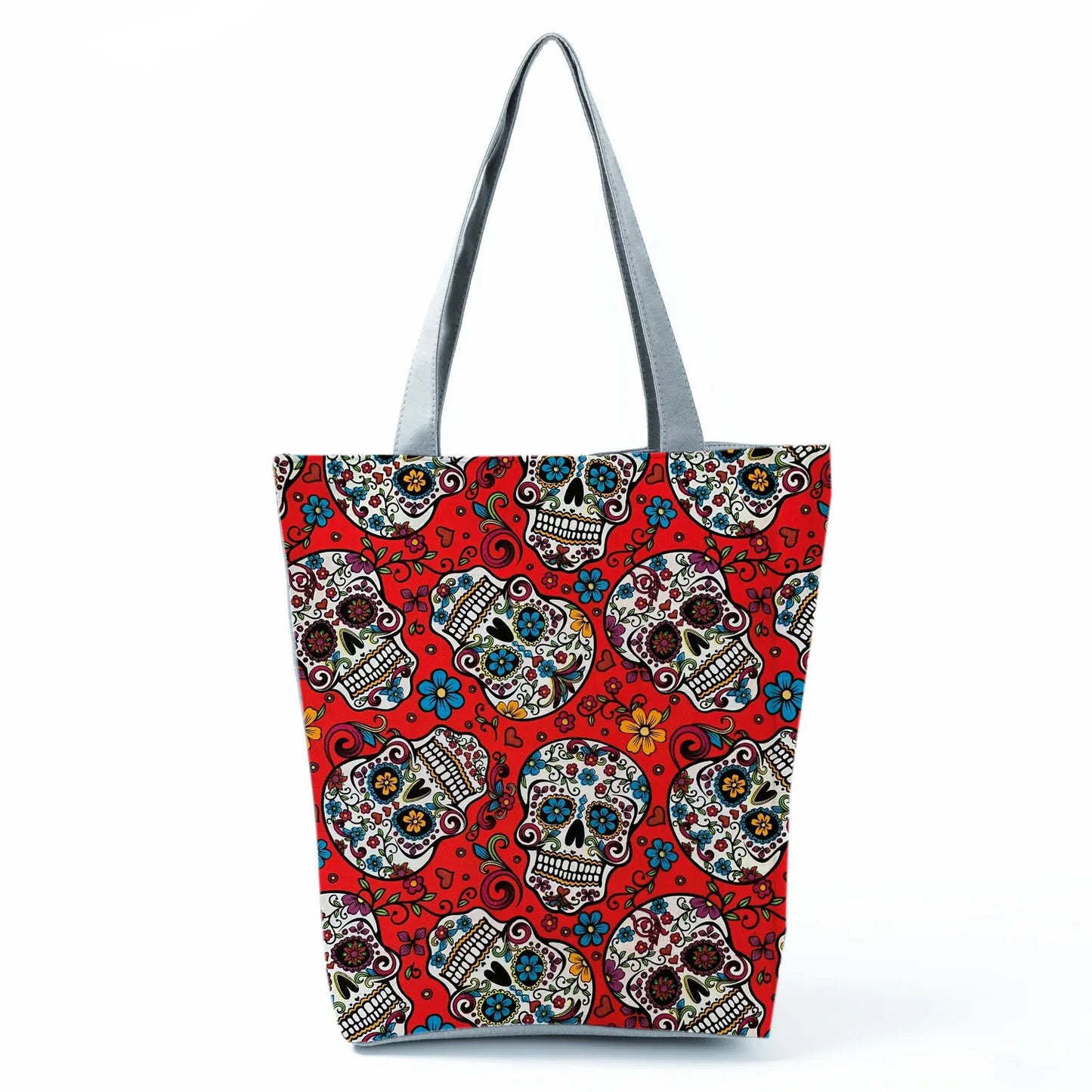 Women's Shoulder Bag Shopping Bag Handbags For Women Tote Bag Halloween Skull New Fashion Day Of The Dead Floral Skull Print