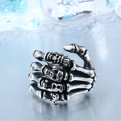 Beier 316L Stainless Steel Finger Bones Men's Ring Punk Skull Party High Quality Jewelry Wholesale LLBR8-328R