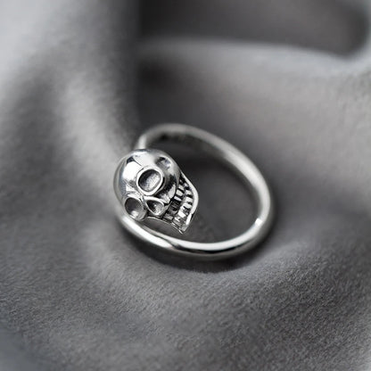 MIQIAO 925 Sterling Silver Skull Ring Women Accessories Adjustable Unusual Cool Stuff Fashion Female Vintage Unique Gift