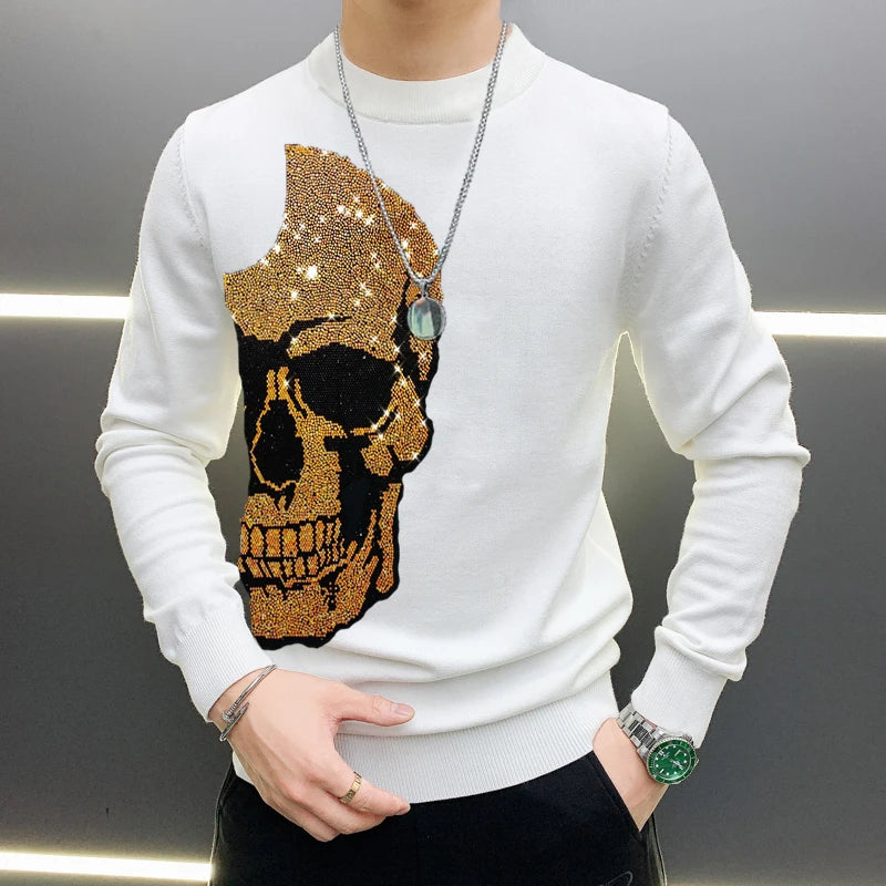 Custom Hot Diamond Design Cashmere Clothing Popular Korean Version Of Wild Knit Pullover Oversized Men's Sweater