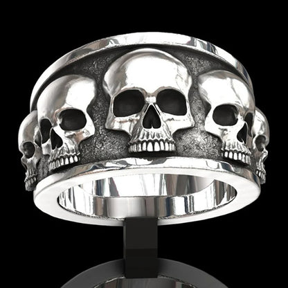 Personality Men Punk Skull Rings Vintage Gothic Domineering Skull Ring Fashion Rock Jewelry Accessories