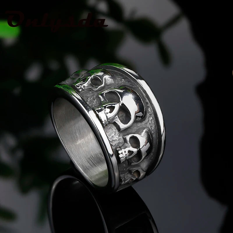 Style Stainless Steel Gothic Accessories Lost Skull Ring Anel Masculino Punk Jewelry Gift OSR731