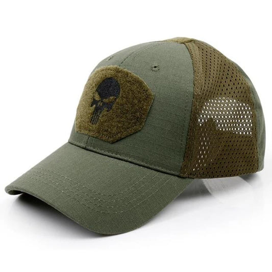 New tide cool Skull Multicam operators mesh baseball cap Men Fitted Cap Tactical Good quality Breathable outdoor sports dad hat