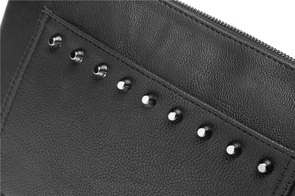 3D Skull Rivet Men's Clutches Fashion Clutch Bag Street Style Envelope Bag Skull Clutch Hand Bag Purse High Capacity Wallet Bag