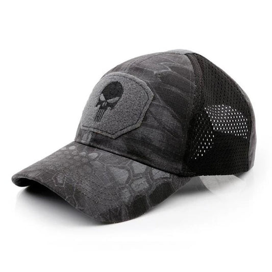 New tide cool Skull Multicam operators mesh baseball cap Men Fitted Cap Tactical Good quality Breathable outdoor sports dad hat