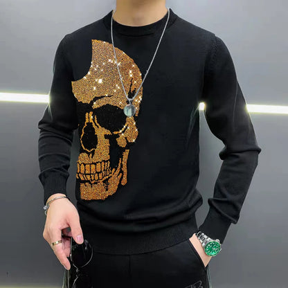 Custom Hot Diamond Design Cashmere Clothing Popular Korean Version Of Wild Knit Pullover Oversized Men's Sweater