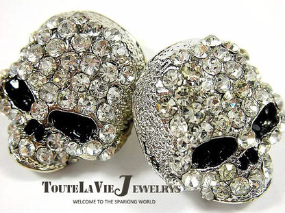 Brand Skull Rings Rock Punk Unisex Crystal Black/Gold Color Biker Ring Fashion Jewelry Wholesale