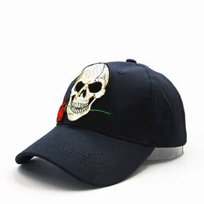 Rose Skull embroidery cotton Casquette Baseball Cap hip-hop cap Adjustable Snapback Hats for kids men women 142