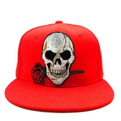 Rose Skull embroidery cotton Casquette Baseball Cap hip-hop cap Adjustable Snapback Hats for kids men women 142