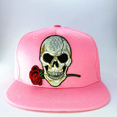 Rose Skull embroidery cotton Casquette Baseball Cap hip-hop cap Adjustable Snapback Hats for kids men women 142