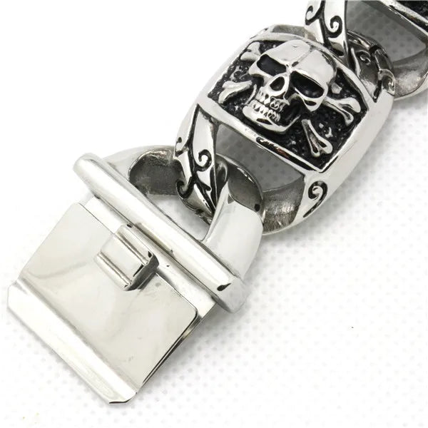 146g Top Quality Gothic Style Skeleton Bracelet 316L Stainless Steel Hot Biker Punk Bracelet