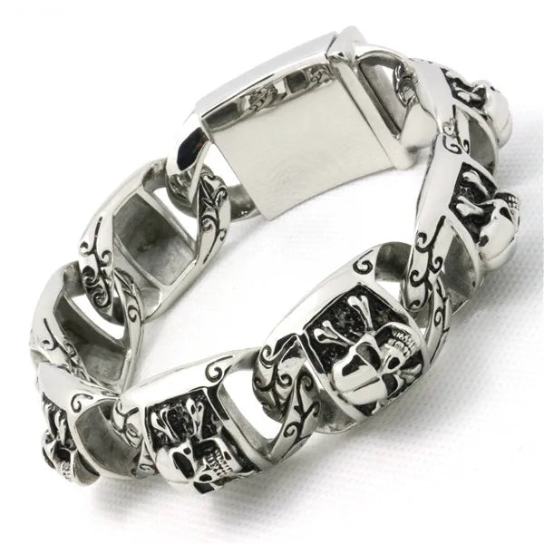 146g Top Quality Gothic Style Skeleton Bracelet 316L Stainless Steel Hot Biker Punk Bracelet