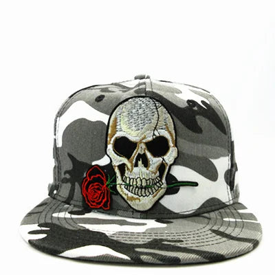 Rose Skull embroidery cotton Casquette Baseball Cap hip-hop cap Adjustable Snapback Hats for kids men women 142