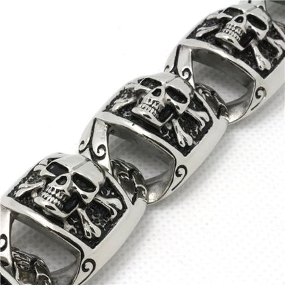 146g Top Quality Gothic Style Skeleton Bracelet 316L Stainless Steel Hot Biker Punk Bracelet