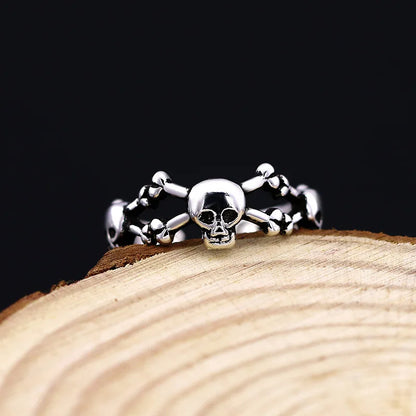 Adjustable Size Ring Punk Style Hip Hop Skeleton Female Jewelry Fashion Personality Open Skull Ring For  Women