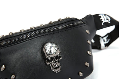 Men Punk Waist Bag Belt Bag Fashion Skull Pattern Fanny Pack Hip Packs Multifunction Outdoor Male Waist Pack Crossbody Bags