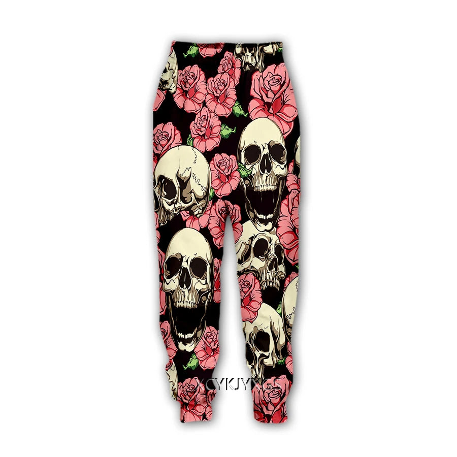 Skull Art 3D Print Casual Pants Sports Sweatpants Straight Pants Sweatpants Jogging Pants Trousers Y31