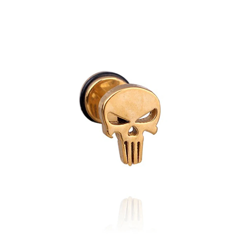 1 Piece Fashion Skull Stud Earrings Punk Rock Style For Men High Quality Stainless Steel Hiphop Ear Jewelry Gifts