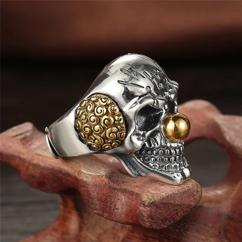 Classic Men Rings Alloy Punk Clown Skull Rings For Men Biker Vintage Jewelry Halloween Gift Accessories