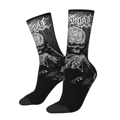 Autumn Winter Fashion Unisex Lorna Shore Deathcore Skull Socks Breathable Skateboard Socks