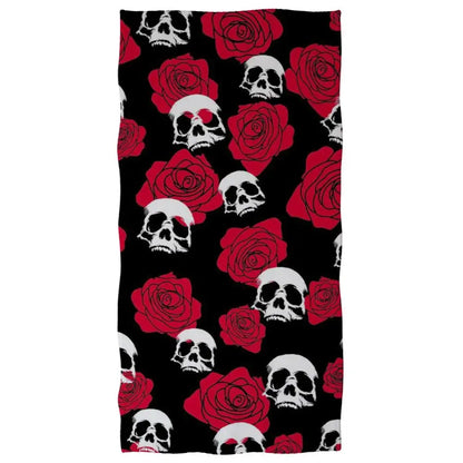 Horrible Flower Sugar Skull Beach Towel Super Soft Absorbent Bath Towel for Kids Adults Halloween Gifts for Travel Camping Towel