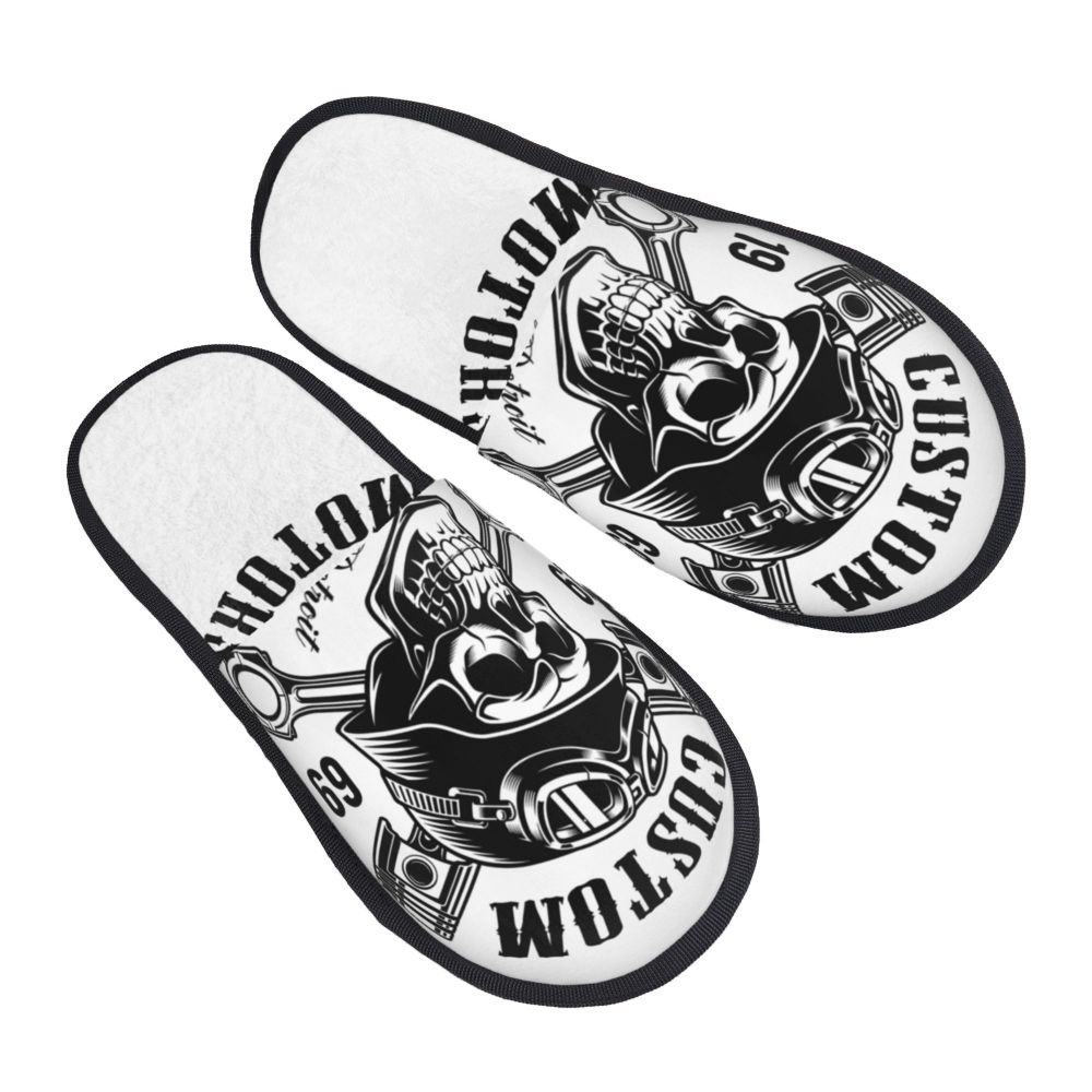 Personalized Mexican Day Of The Dead Skull Comfy Scuff Memory Foam Slippers Women Halloween Bedroom House Shoes