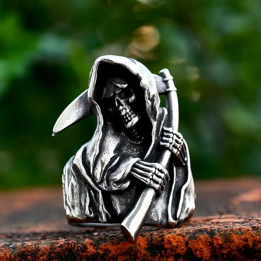 BEIER  Arrival The Grim Reaper Ring Stainless Steel Skull Ring For Men Punk Vintage Biker Jewelry Wholesale