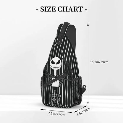 Custom Halloween Skull Jack Sling Crossbody Backpack Men Tim Burton Christmas Horror Movie Shoulder Chest Bag for Hiking