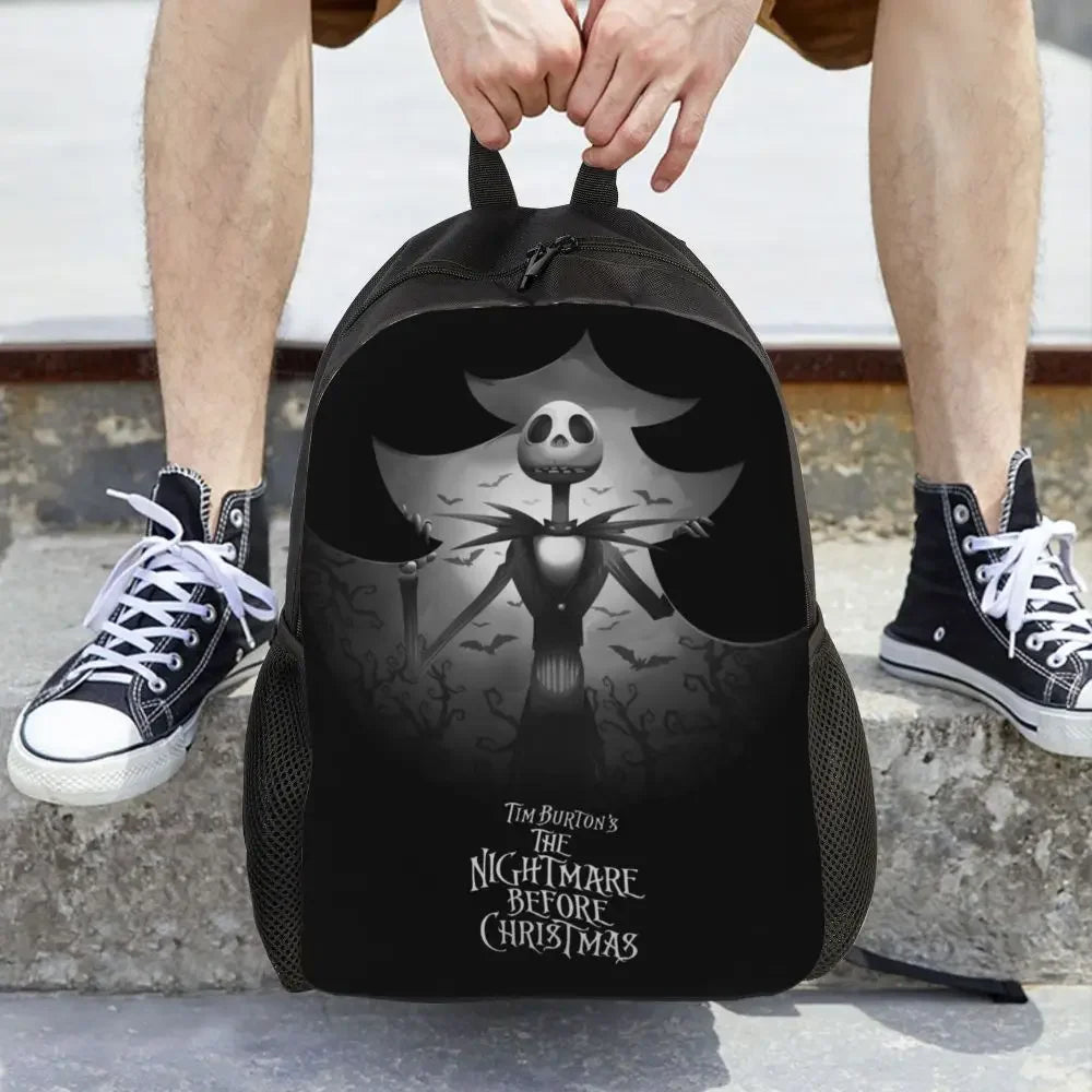 Custom Nightmare Before Christmas Backpacks for Men Women School College Student Bookbag Skellington Halloween Skull Bags