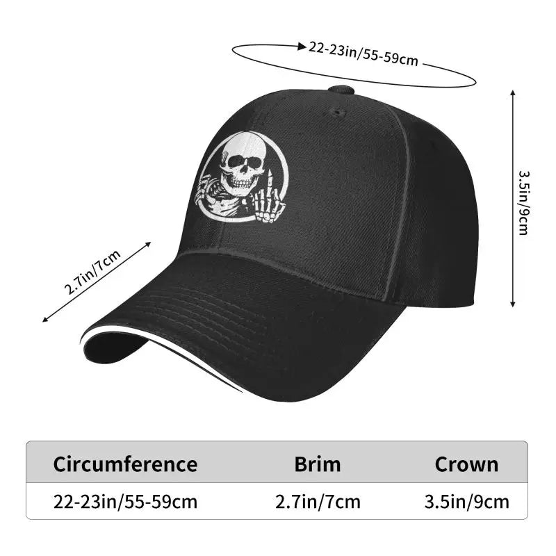 Custom Skull Baseball Cap for Men Women Personalized Adjustable Adult Skeleton Dad Hat Spring