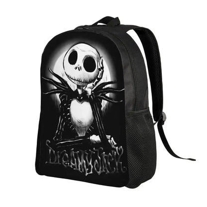 Custom Nightmare Before Christmas Backpacks for Men Women School College Student Bookbag Skellington Halloween Skull Bags