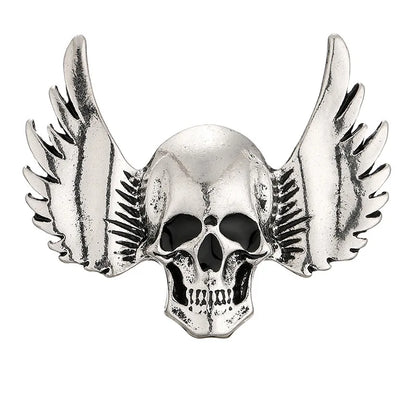 Retro Gothic Wings Skull Brooch Men's Punk Party Jewelry with Halloween Piece Pin