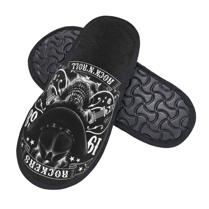 Personalized Mexican Day Of The Dead Skull Comfy Scuff Memory Foam Slippers Women Halloween Bedroom House Shoes