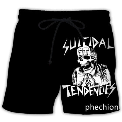 phechion New Fashion Men/Women Suicidal Tendencies 3D Print Casual Shorts Novelty Streetwear Men Loose Sporting Shorts L146