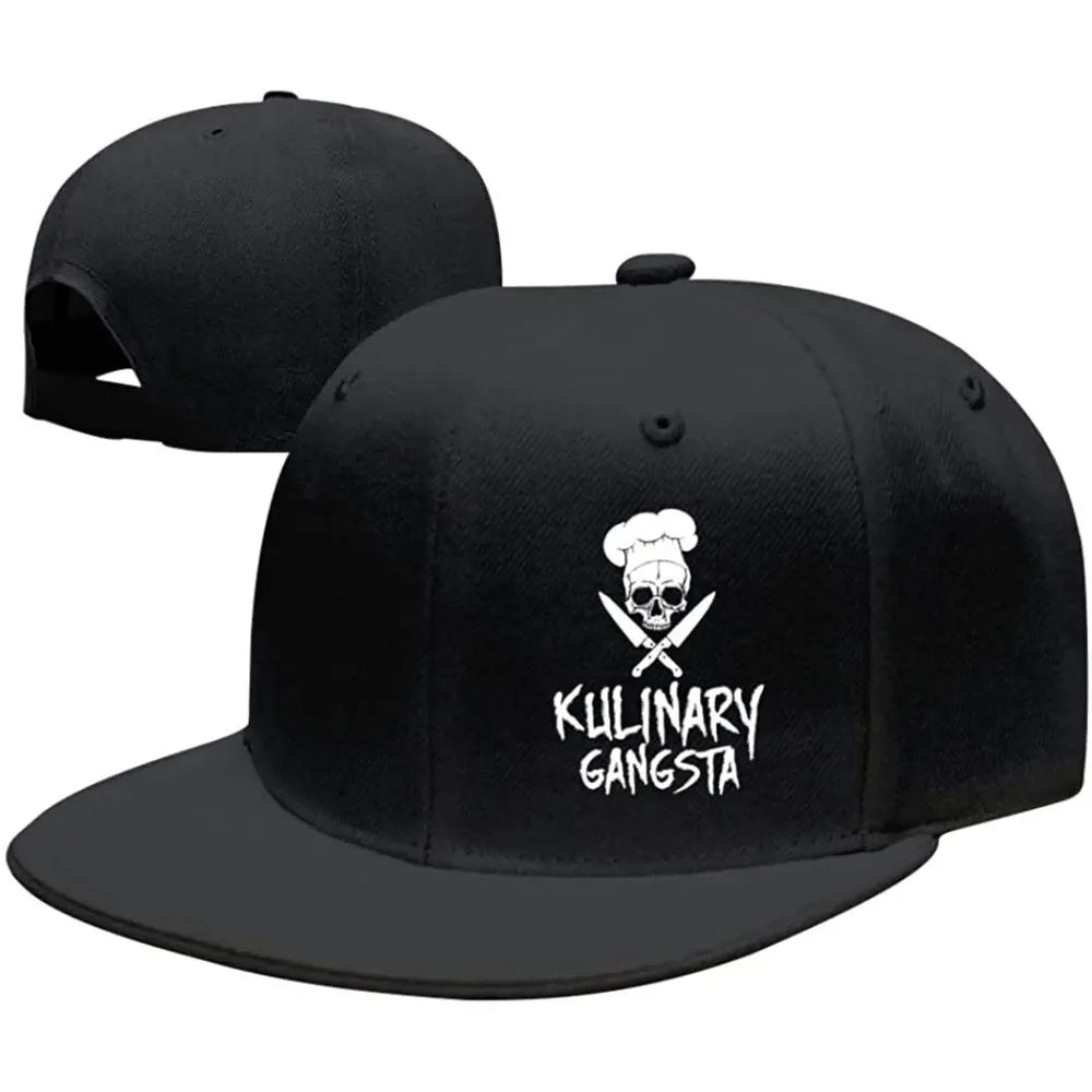 Mandev Skull Chef Cooking Skull Unisex Snapback Adjustable Flat Bill Baseball Cap Hip Hop Hats Dad Hat Snapback Cap Trucker Hat