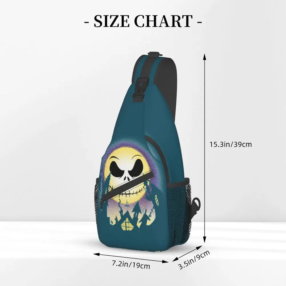 Custom Halloween Skull Jack Sling Crossbody Backpack Men Tim Burton Christmas Horror Movie Shoulder Chest Bag for Hiking