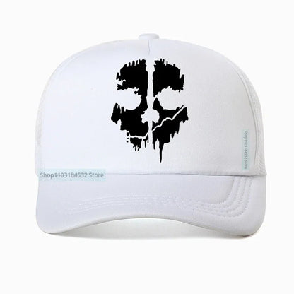 Call Of Duty FPS Shooting Game hat  For Men Fashion Ghost Head Skull print Baseball Cap cool men Mesh Breathable sunhat bone