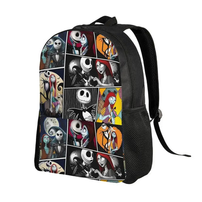 Custom Nightmare Before Christmas Backpacks for Men Women School College Student Bookbag Skellington Halloween Skull Bags