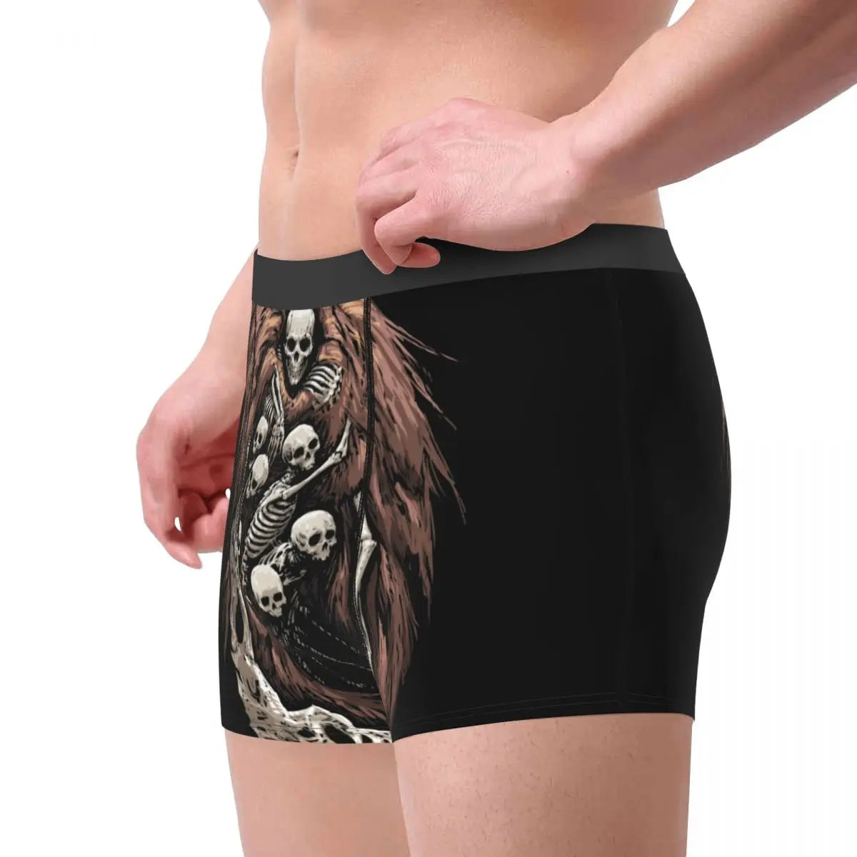 Novelty Boxer Shorts Panties Briefs Man The Gravelord Underwear Dark Souls Skeletons Skulls Scary Horror Soft Underpants S-XXL