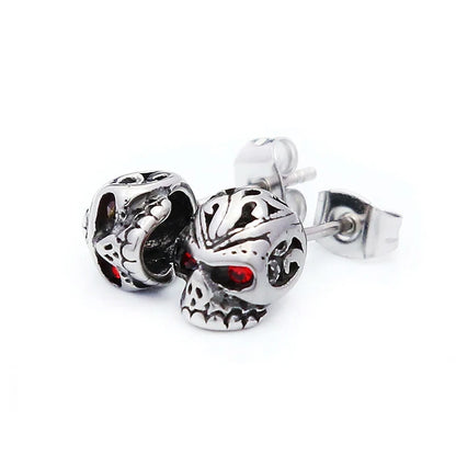 Punk Rock Skull Stud Earring for Men Stainless Steel Fashion Simple Piercing Earring Classic Personality Jewelry Wholesale