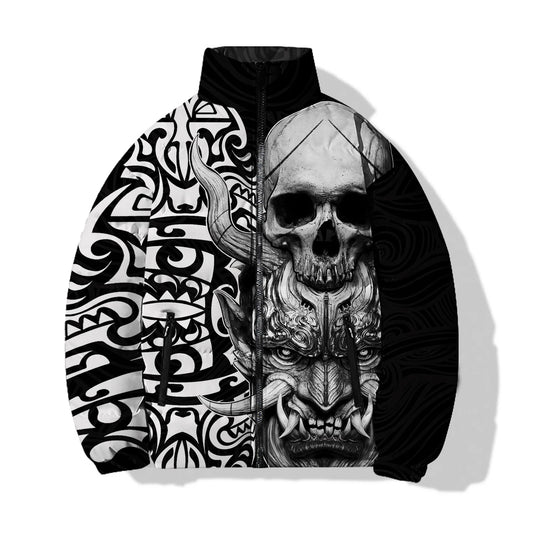 Winter Men's Jackets Gothic Skull and Monster Print Cotton Coat Mens Clothing Loose Jacket Harajuku Streetwear Coats