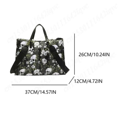 Shoulder Bag for Women Skulls Print Satchel Handbag Tote Bag with Adjustable Strap Crossbody Bag Top Handle Purse Hobo Purse