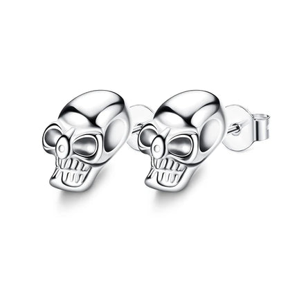 Design Stainless Steel Skull Drop Earrings For Men Fashion Gothic Street Hip Hop Ear Jewelry Pendant Cool Stud Earrings