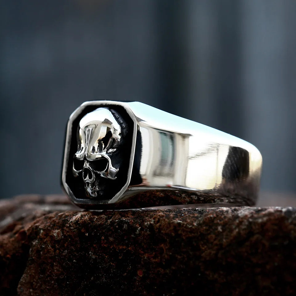 BEIER New Stainless Steel Skeleton Skull Ring For Men Punk Rock Gothic Punk Metal Rock Biker Jewelry Accessories Wholesale