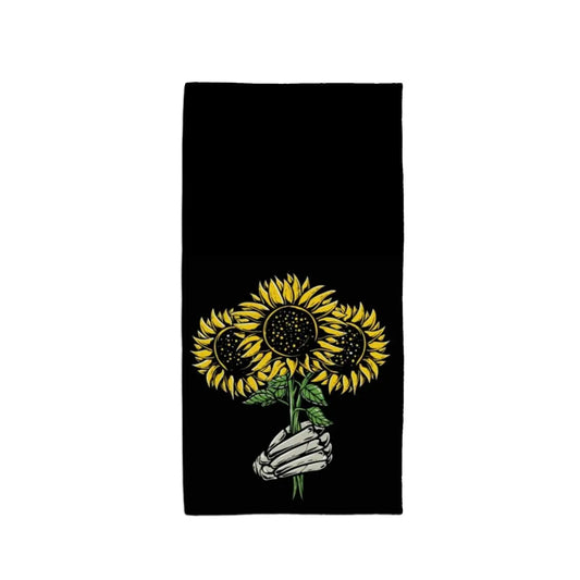 Quick Dry Microfiber Beach Towel Sunflower with Skull Print Shower Towels Gym Yoga Mat Travel Camping Home Decor Women Men Gift