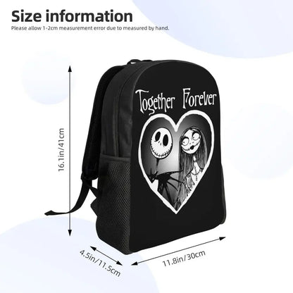 Custom Nightmare Before Christmas Backpacks for Men Women School College Student Bookbag Skellington Halloween Skull Bags