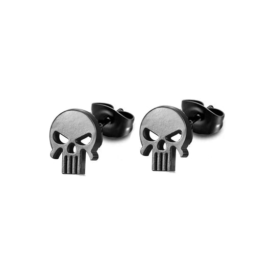 Design Stainless Steel Skull Drop Earrings For Men Fashion Gothic Street Hip Hop Ear Jewelry Pendant Cool Stud Earrings