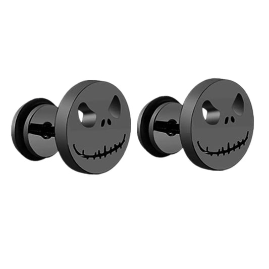 Design Stainless Steel Skull Drop Earrings For Men Fashion Gothic Street Hip Hop Ear Jewelry Pendant Cool Stud Earrings